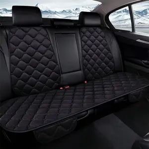 3pcs Car Seat Covers, Summer Comfort Short Plush Diamond Pattern, Soft Breathable Backseat Cushions for Sedan Mpv Suv Truck RV, Automotive Seat Covers