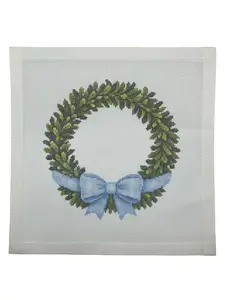 Boxwood Wreath with Bow (5 5/8" Round) - 18 mesh Needlepoint Canvas