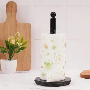 Elborse Marble Paper Towel Holder 12.5 Inches Handcrafted Countertop Stand for Kitchen & Bathroom, Stylish Towel Holder for Bathroom Decor, New Home Gifts & Kitchen Essentials