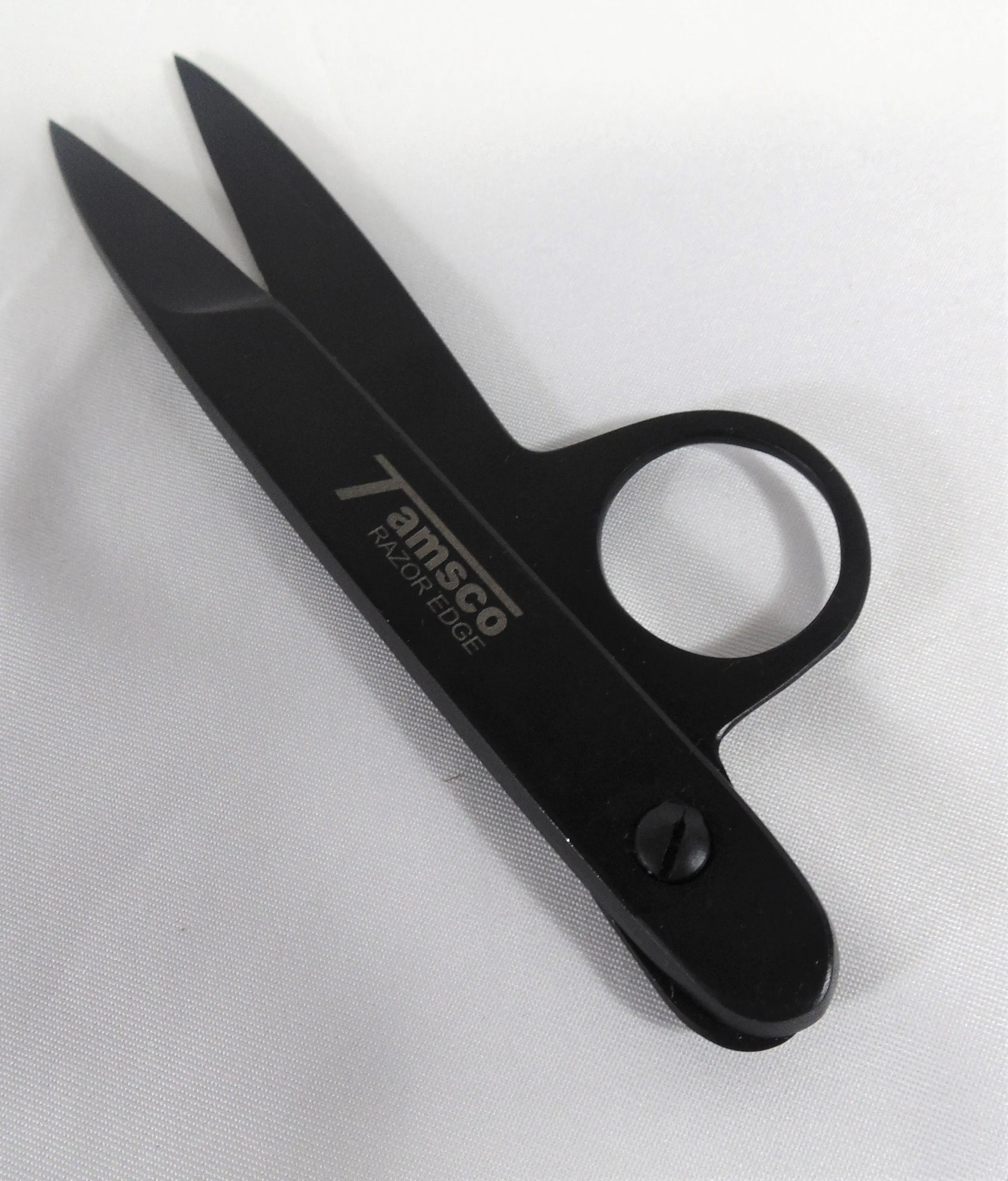 Thread Snips – Black Sewing Scissors with Adjustable Screw | All-Steel Spring Nippers for Fabric, Embroidery & Quilting | Sharp Cutter with Protective Rubber Cover