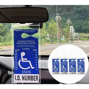 Ultra Transparent Handicap Placard Holder for Auto with Large Hanger - 2 PCS High-Quality Plastic Handicap Parking Sign Holder for Vehicle Rearview Mirror