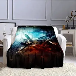 Tomb Raider-Ancient Hazard Figure Blanket for Children, High Quality Flannel Blankets Soft and Skin-friendly, Home Travel Blanket