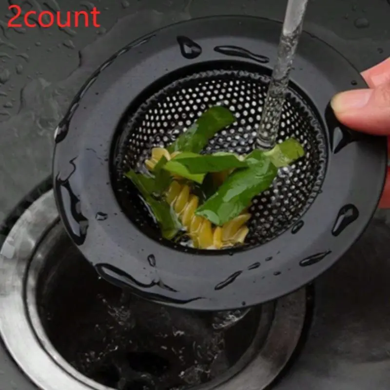 Stainless Steel Drain Filter, Clog Prevention, 2 Counts Round Hollow Out Drain Strainer, Kitchen Sink Strainer, Household Kitchen Gadgets