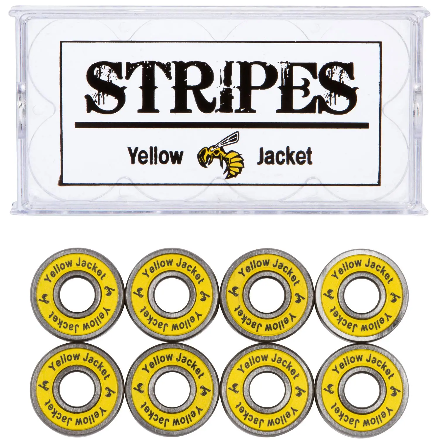 Sports Yellow Jacket Premium Skateboard Bearings, Pro Longboard Bearings, 608, ABEC 9, Yellow Jacket (Pack of 8)