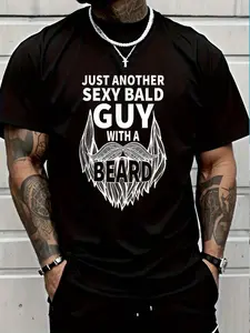 100% Cotton Aging Hairless Just Another Sexy Bald Guy With A Beard T-Shirt Women's Men's Graphic Tee Crew Neck summer vacation Tops