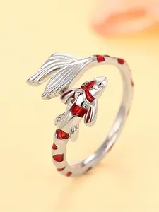 Cute Fish Design Cuff Ring, Fashion Accessories for Women & Girls, Trendy All-match & Exquisite Jewelry for Birthday Gift, Statement Multi Ring, Vintage Rings Jewelry