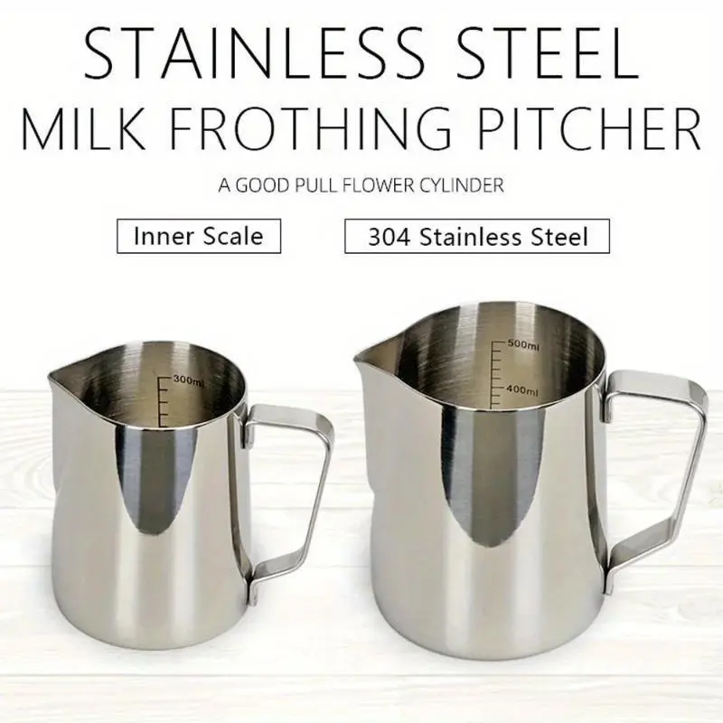 Coffee Milk Frothing Jug Latte Art Milk Frother Pitcher Stainless Steel Measuring Jug Espresso Barista Tool Coffee Accessories Kitchenware