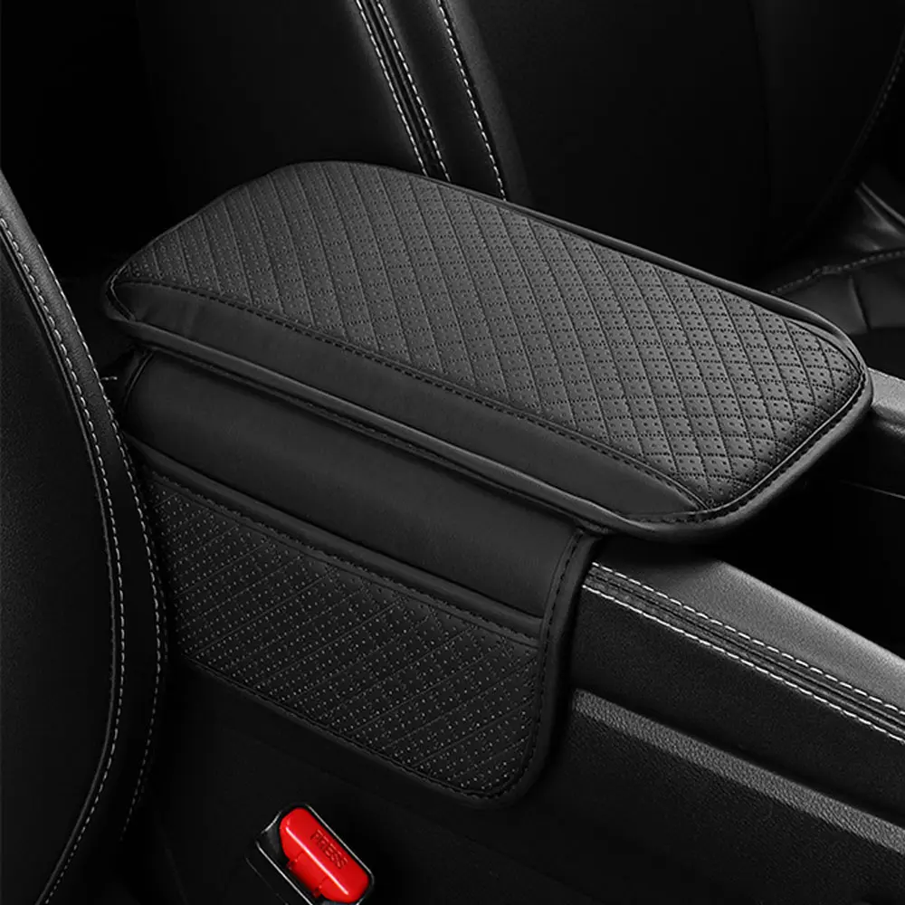 Upgraded Universal Car Center Console Cover, Microfiber Leather Armrest Cover With Storage Bags, Car Armrest Cushion, Comfortable and Durable Interior Accessory for Most Vehicles