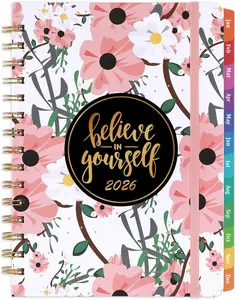 2026 Planner - Weekly & Monthly Planner 2026 with Tabs, 6.4" x 8.5", Jan 2026 - Dec 2026, Hardcover,  Binding, Thick Paper,  Pocket, Elastic Closure, Inspirational Quotes