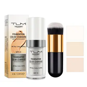Foundation Liquid + Makeup Brush Set, 2-Piece Kit for Easy Application, Essential Beauty Tools, Perfect for Daily Use
