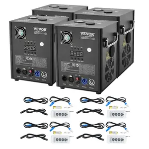Fathersdaygift VEVOR Cold Spark Machine, 4 Pack 500W Output Fireworks Controllers, 6.6-13ft Adjustable Height, with Advanced DMX System, LED Screen, Portable Handle, Aluminum Alloy for Stage DJ Wedding Event, Partydealsforyoudays