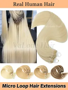Micro Loop Hair Extensions, Lightweight Individual Extensions Unisex All Hair Types 12-20 Inches Natural Human Hair Straight Invisible Beads, Beginner Friendly, Suitable For Women, Brides, Daily Wear, Holiday Essential