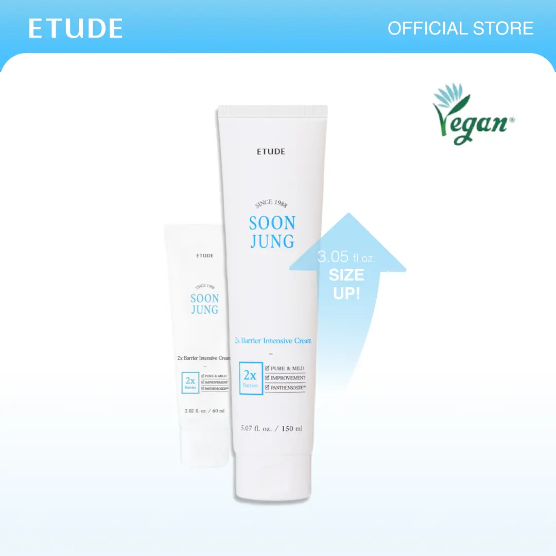 [ETUDE Official] Soonjung 2x Barrier Intensive Cream 5.07 fl oz (150ml) | Deep Hydration | Skin Protection | Nourishing Formula | Moisturizing | Vegan Skincare