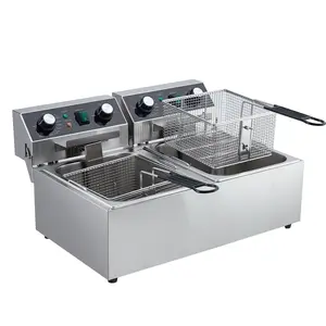 【GARVEE】Electric Deep Fryer - 21.13QT/20L Capacity, 2 Baskets & Lids, Stainless Steel Construction, Temperature Control, 3600W Power.