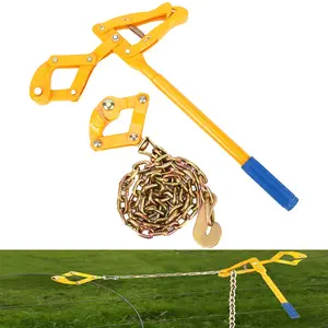 Fence Stretcher Tensioner Chain Strainer Fence Energiser Repair Tool for Cattle Barn Farm Fencing Repair Plain & Barbed Wire Stretcher Tool 47.25'' Chain Capacity 2200lbs