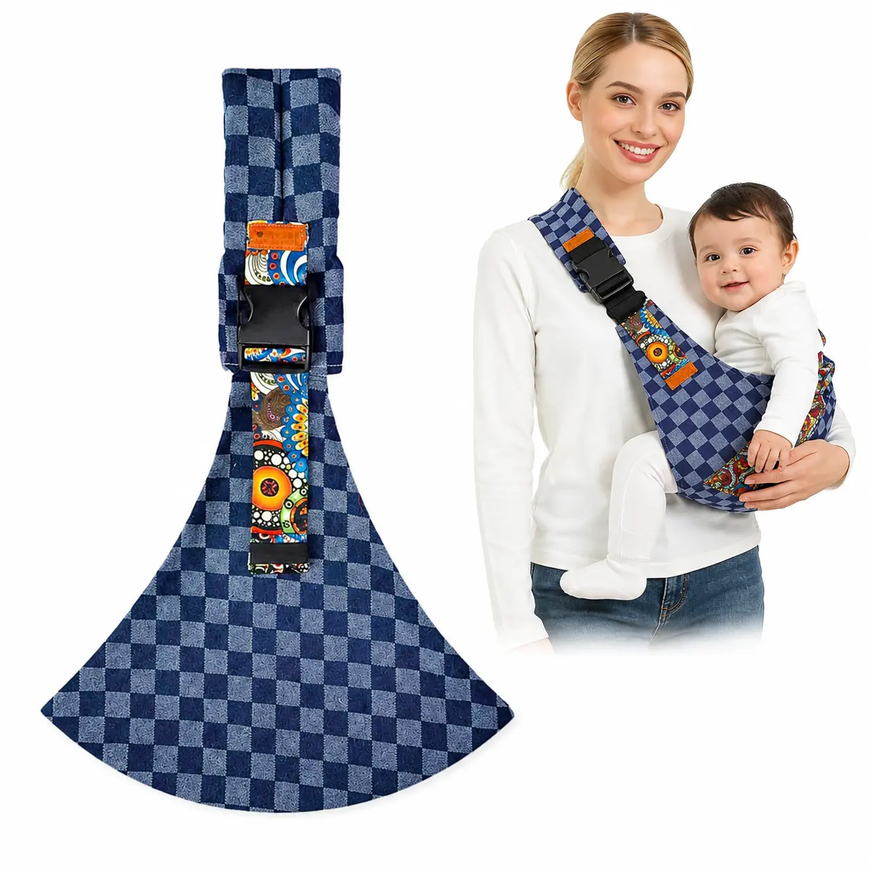 Adjustable Baby Sling Carrier, Lightweight Toddler Hip Seat Wrap for 10-30 lbs, Soft Breathable Shoulder Carrier for Travel