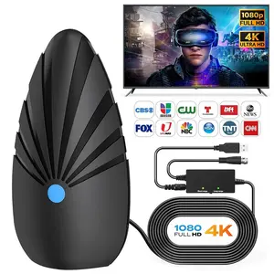 Indoor universal shell shaped smart TV antenna (with signal amplifier), supporting 4K/1080p digital high-definition, receiving local channels