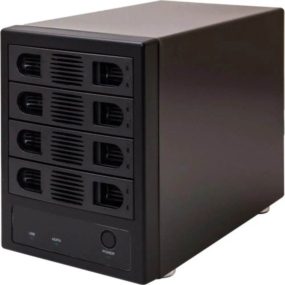 SYBA Multimedia SY-ENC50104 4-Bay 3.5in SATA III Non-RAID External Storage Enclosure, USB 3.0 & eSATA Dual Ports, 8TB Per Drive Support, SSD HDD Compatibility