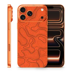 Topographic Orange Phone Skin Compatible With Iphone