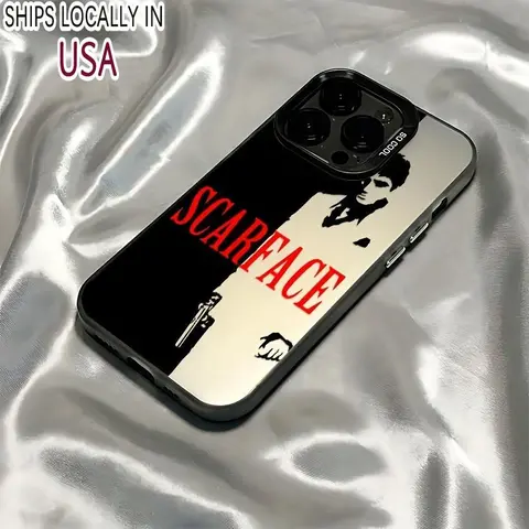 Scarface Movie TPU Material Smartphone Case - Nonslip Grip Frosted Back Cover, Protective Casing Accessory for iPhone 17,16,15,14,13,12,11 Pro Max,X,XR,XS Max,8,7 Plus