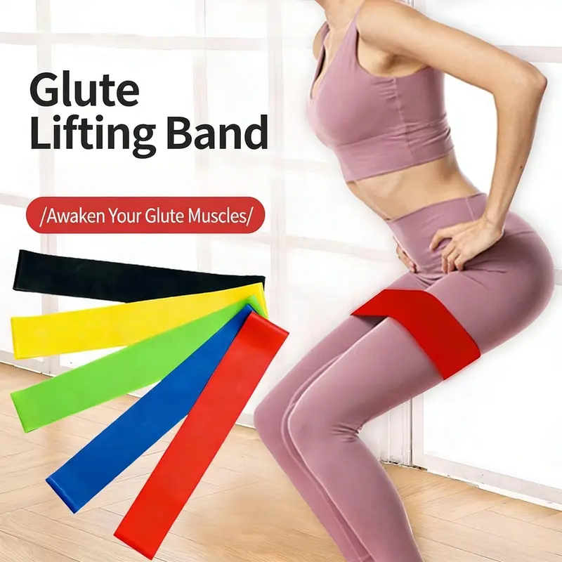 5PCS Ergonomic Elastic Resistance Bands Set - Yoga Stretching, Leg Workout, Flexibility, Home Core Strength Training Portable Fitness Equipment, Yoga Stretching Bands