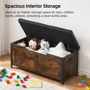 Wooden Lift Top Bench with Safety Hinges, Entryway Shoe Storage and Toy Chest, Multifunctional Blanket Box for Living Room Bedroom