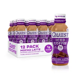 Iced Coffee, Mocha Latte, 1g of Sugar, 10g of Protein, 90 calories, 200mg of caffeine, 12 Count