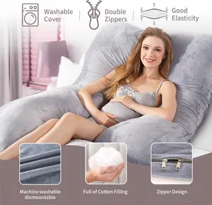 Velvet Full Body Pregnancy Pillow – 57 Inch Maternity Pillow with Washable Cover for Expecting Moms