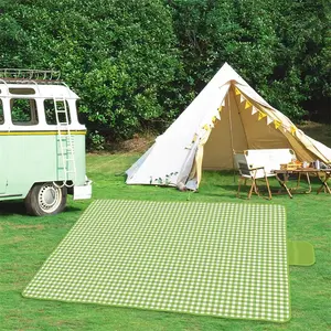 Beach Camping Grass Lawn Park Outdoor Accessories, Extra Large Gingham Picnic Mat Waterproof Foldable Blanket, Perfect Cute Couple Gift & Wedding Registry Item trending product