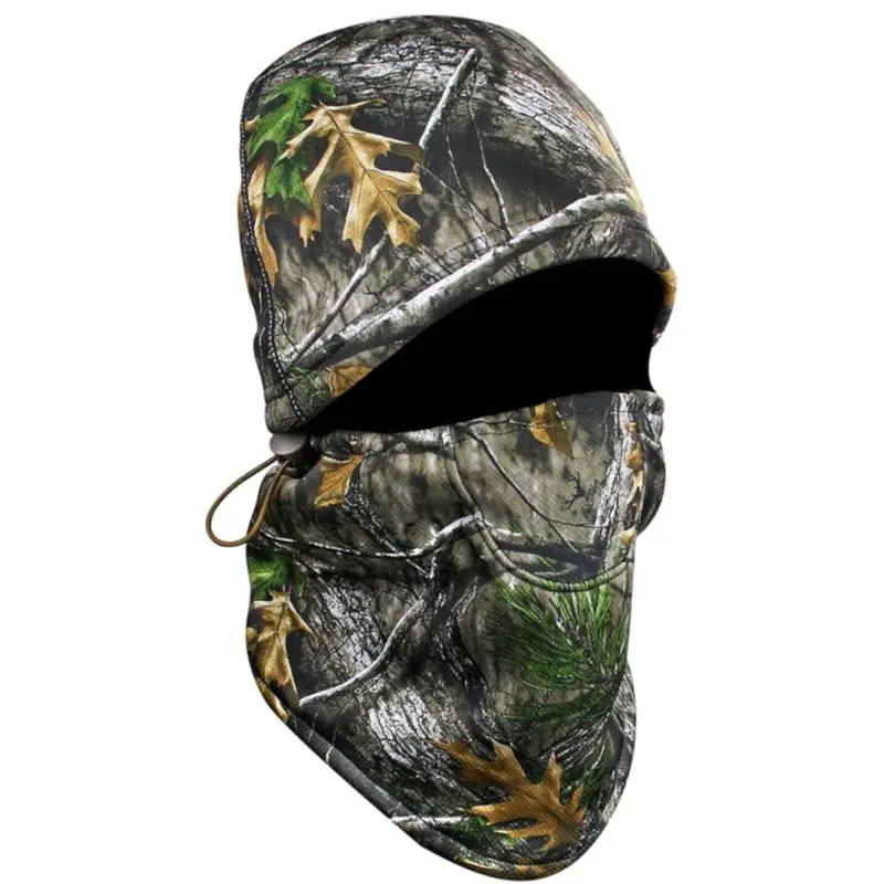 LOOGU Balaclava Tactical Camo Fleece Hood - Thermal Ski Mask, Convertible to Face Mask/Scarf, 1-Size Elastic Fit, Hunt Gear for Winter Fishing Outdoor Sports