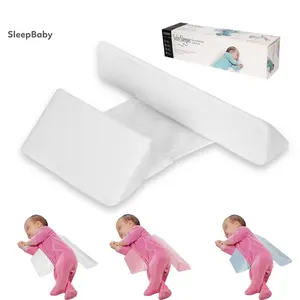 Baby Side Pillow, 45° Inclined Triangle Support Pillow With Invisible Zipper, Removable Pillowcase New Boppy Pillow Nursing（White）