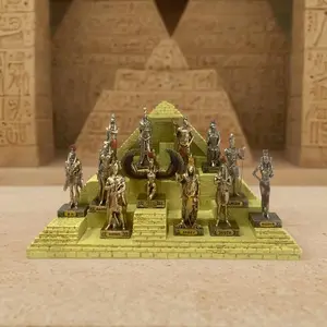 Egyptian Gods Series Set Decoration, 13pcs/set Creative Desktop Decoration, Retro Mysterious Art Resin Decoration for Home Office, Ornaments