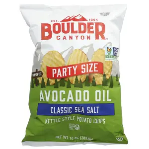 Boulder Canyon Avocado Oil Kettle Style Potato Chips, Classic Sea Salt, 10 oz (283.5 g)