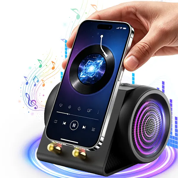 XHJ Compact Portable Wireless Bluetooth Speaker with 3-in-1 Smartphone-Tablet Holder, USB-C Rechargeable Portable Audio System, Included Batteries, PC/Mobile Compatible, for Home & Car Use, Ideal Gift for Family, For Smartphones Or Tablets