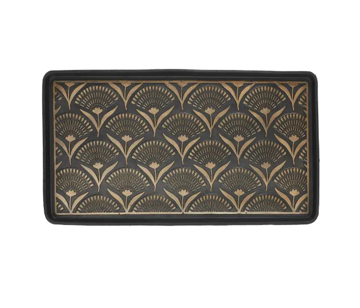 Bronze Floral Rubber Boot Tray, 15" x 31"