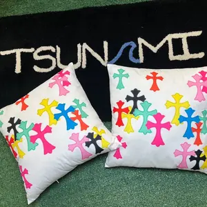 Tsunami Chrome Crosses Pure White Pillow Tsunami Chrome Crosses Pure White Pillow