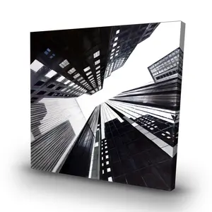 Begin Home Decor C1RC32326ATL0M 32 x 32 in. Low-Angle View of the City - Contemporary Office Canvas Art