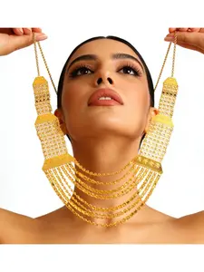Vintage Ethnic Style Multi-Layer Fringe Necklace, Fashionable Jewelry Accessories, Elegant Hollow Out Design, Perfect for Stage, Parties, Festivals