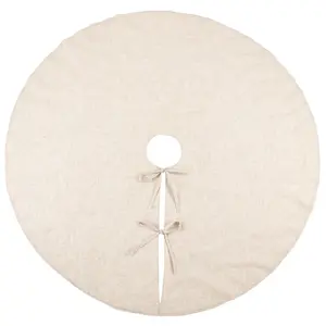 72 in. Natural Linen Blend Christmas Tree Skirt, Natural
