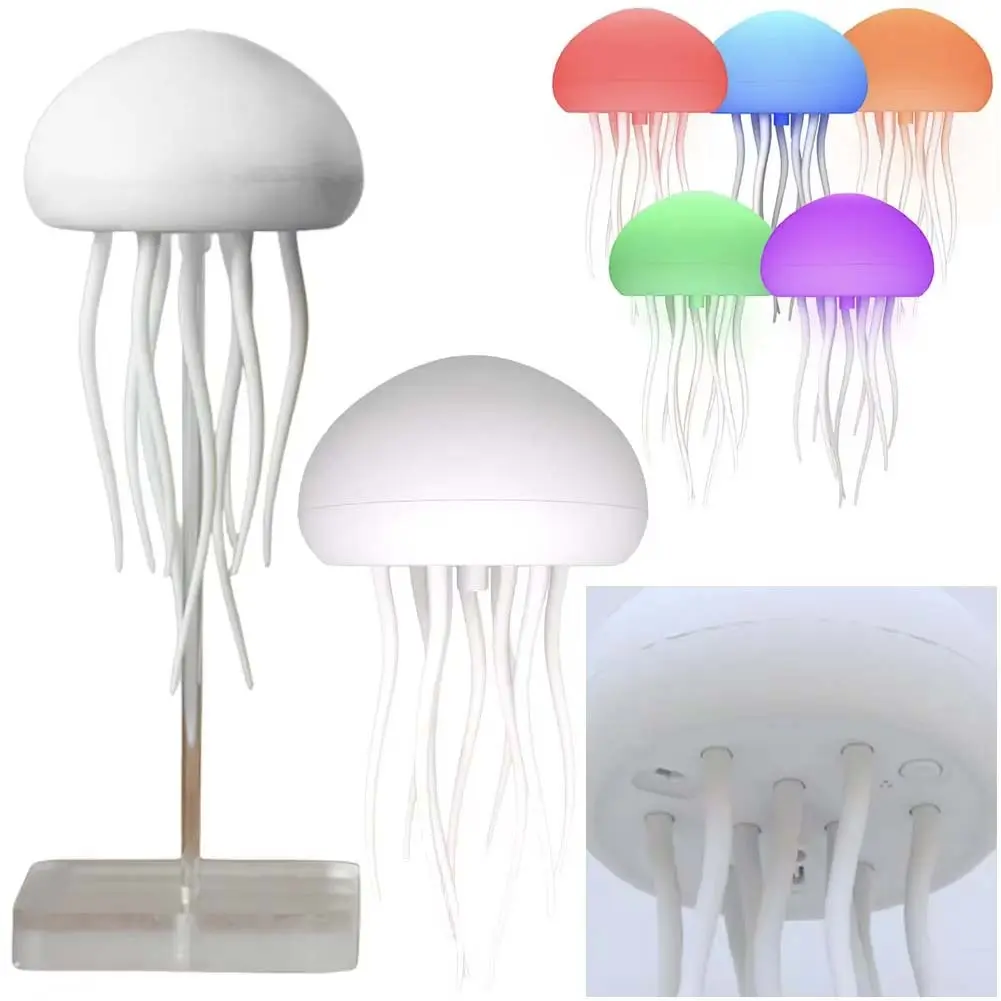 Jellyfish Lamp Sound Activated with Dancing Legs and Changing Colors Rechargeable Lava Lamp Colorful Nightlight Atmosphere Lighting Multicolor Bulbs Decorations for Home Office Decor Great Gifts for Kids, Jellyfish Lighting, Color Changing Led Specialty &