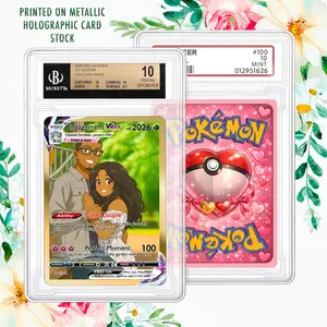 Personalized Pokemon cards in Graded Slab. Unique gift for couples, weddings, him or her, and special milestones in Hard case, anniversary