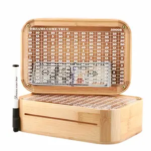 BAMBOO 5K Money Saving Jar, 5K Reusable Piggy Bank,Saving  Gift Box for all ages,Vacation Fund,Travel Savings, Valentines Gift,  Decor Ornaments