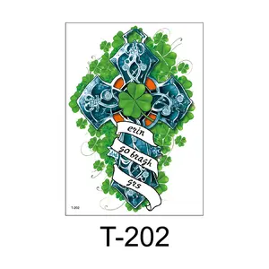 5-pack of National Day Tattoo Stickers for St. Patrick's Day Party Disposable Men's and Women's Arm Tattoos