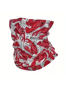 Red Crawfish Thin Wrap Scarf Bandana Neck Gaiter Face Cover Headband