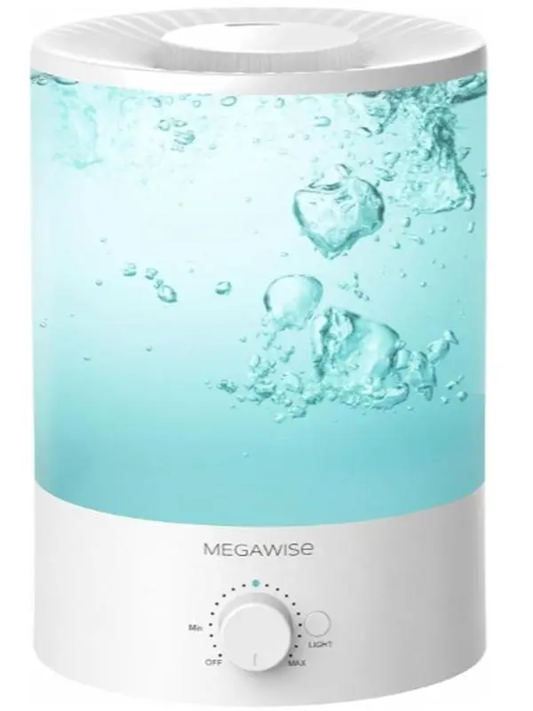 MEGAWISE 3.5L Ultrasonic Cool Mist Humidifier – Top-Fill, Essential Oil Diffuser, Quiet Operation, Night Light, Auto Shut-Off for Home & Office