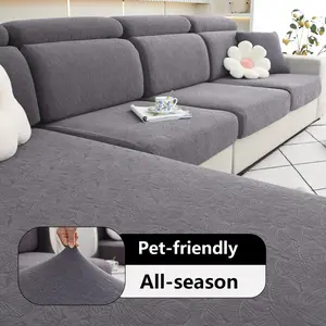 1pc Simple Small Leaf Full Cover Cat Scratch Protection Sofa Cover, Universal Elastic Slip Resistant Leather Sofa Cover, Five Colors