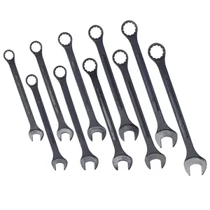 Hdmw Metric Jumbo Combination Wrench Set Extra Large,10 PC  Metric  Black-Oxide Jumbo Combo Wrench Set 34-50mm with pouch