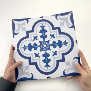 10pcs Blue & White Azulejo Peel & Stick Tile Stickers - Waterproof Removable Floor/Wall Decals, Renter-Friendly Home Renovation Hack