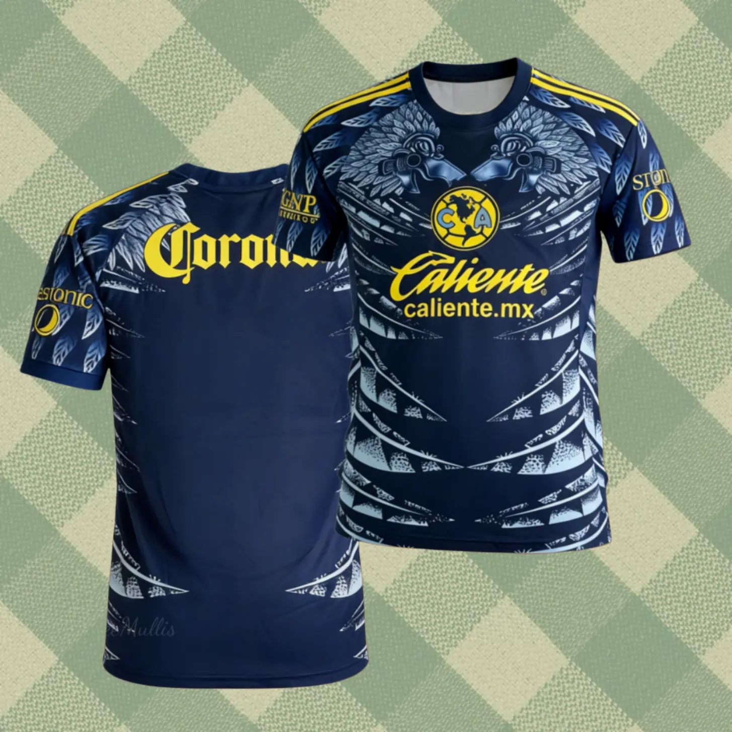 2526 Away Blue Vintage Short Sleeve Top Football Soccer Jerseys Liga Mx