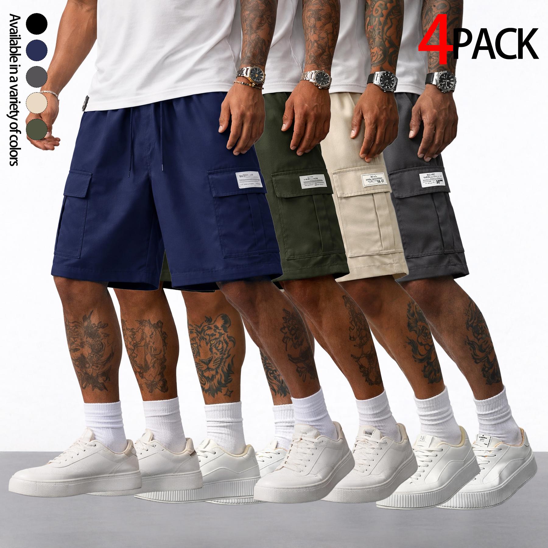 Men’s cargo shorts — heavyweight streetwear brand with multiple pockets, a loose fit that blends hip-hop urban style with practical workwear aesthetics. Suitable for everyday casual wear, fitness training, skateboarding, hiking and mountaineering, and var